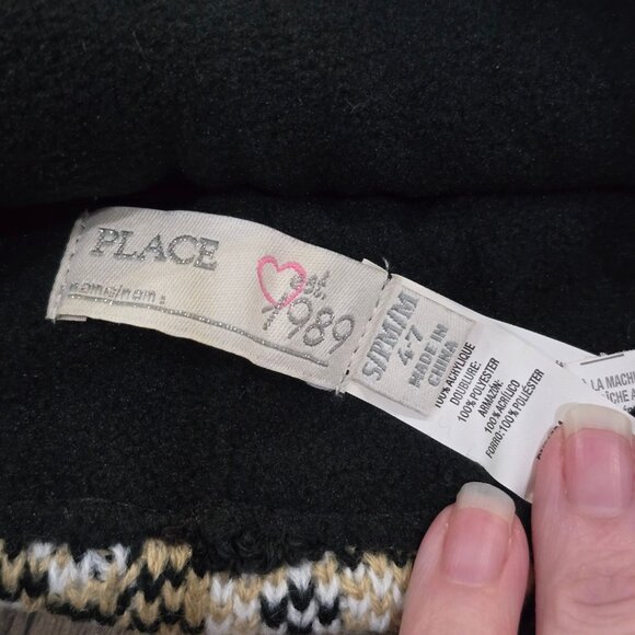 Children’s Place ✦ Leopard Print Knit Beanie ✦ Black White Animal Pattern Hat Ag - Picture 5 of 7